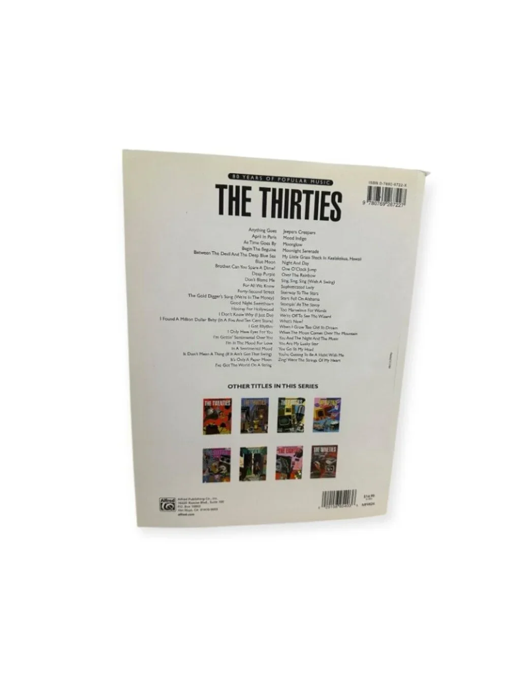 THE THIRTIES, 80 YEARS OF POPULAR MUSIC SHEET MUSIC BOOK